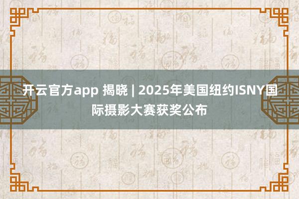 开云官方app 揭晓 | 2025年美国纽约ISNY国际摄影大赛获奖公布