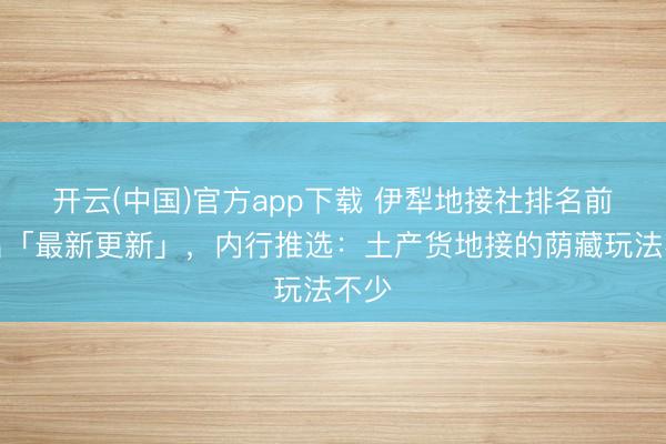 开云(中国)官方app下载 伊犁地接社排名前十名「最新更新」，内行推选：土产货地接的荫藏玩法不少